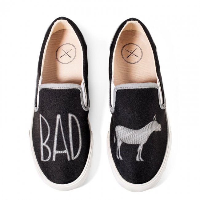 Inkkas Men's BADass - Black Slip On