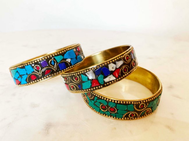Inkkas Turquoise Mosaic Bangle