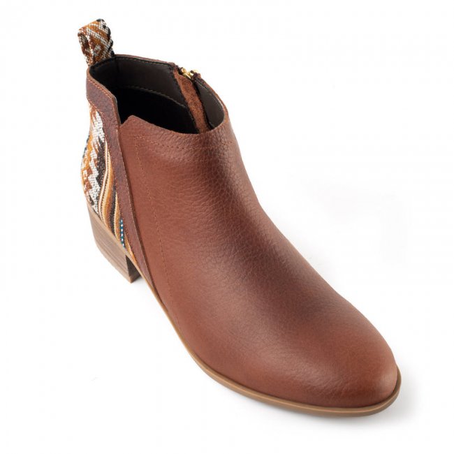 Inkkas Women's Brown Leather Bootie