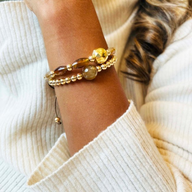 Inkkas Agatha & Gold Bracelet (Set of Two)