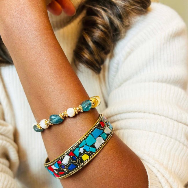 Inkkas Jade Green Quartz Bracelet