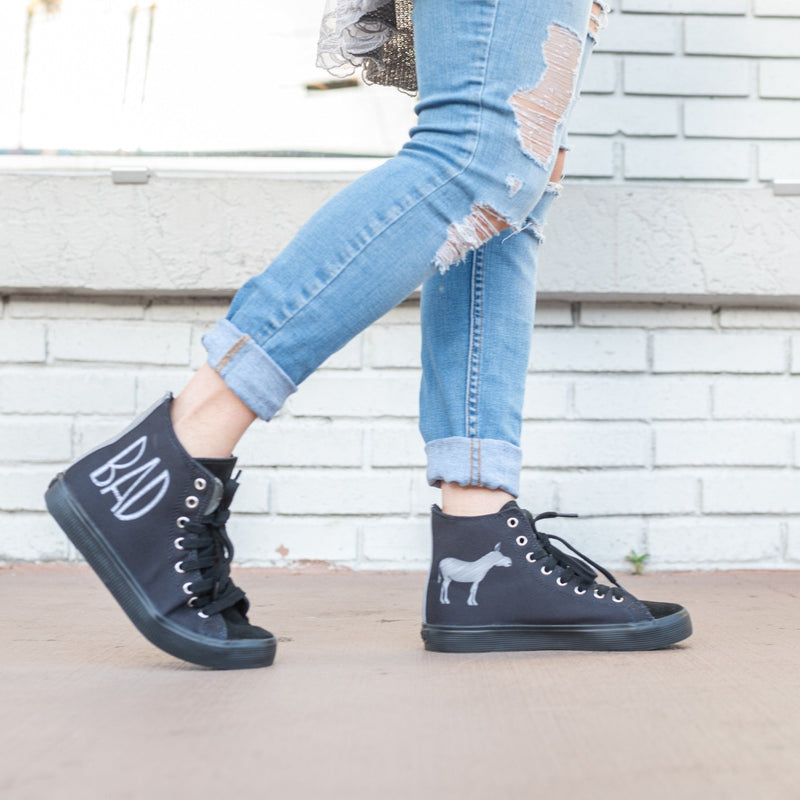 Inkkas Women's BADass - Black High Top