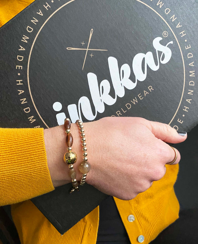 Inkkas Agatha & Gold Bracelet (Set of Two)