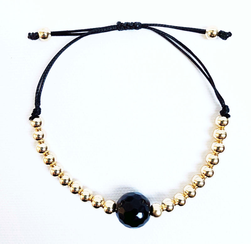 Inkkas Black Onyx & Gold Bracelet (Set of Two)