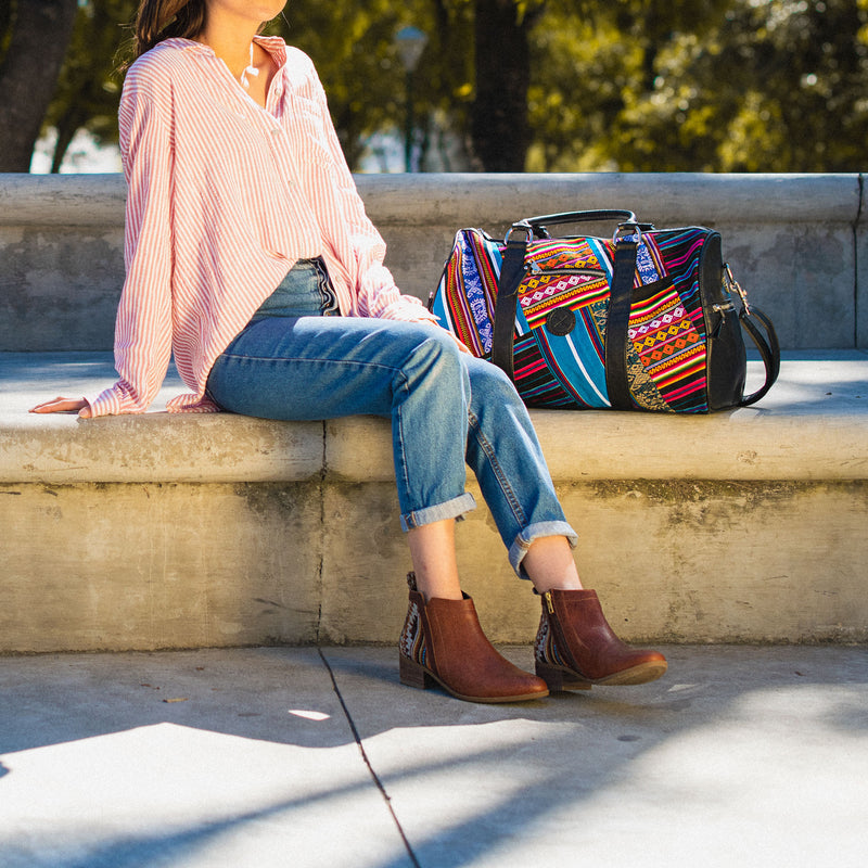Inkkas Bluebird Patchwork Weekender Duffle Bag