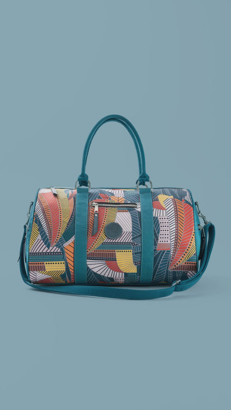 Inkkas Bluebird Patchwork Weekender Duffle Bag