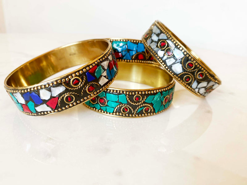 Inkkas Turquoise Mosaic Bangle