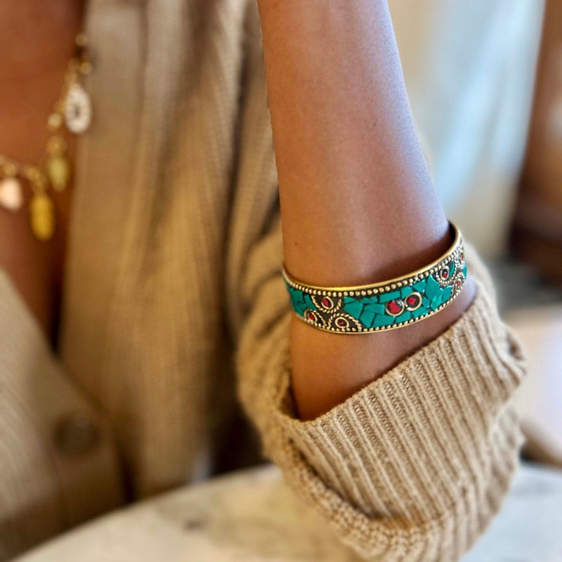 Inkkas Turquoise Mosaic Bangle