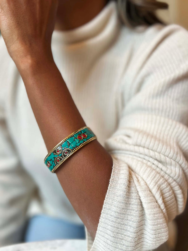Inkkas Turquoise Mosaic Bangle