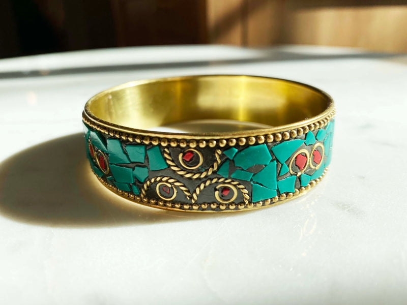 Inkkas Turquoise Mosaic Bangle