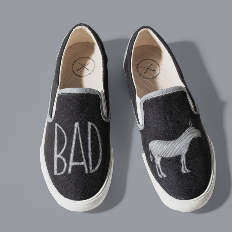 Inkkas Men's BADass - Black Slip On