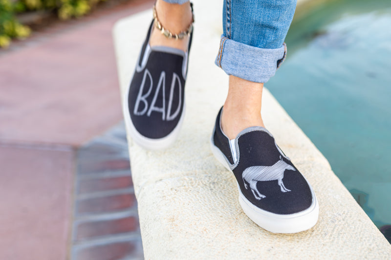 Inkkas Men's BADass - Black Slip On