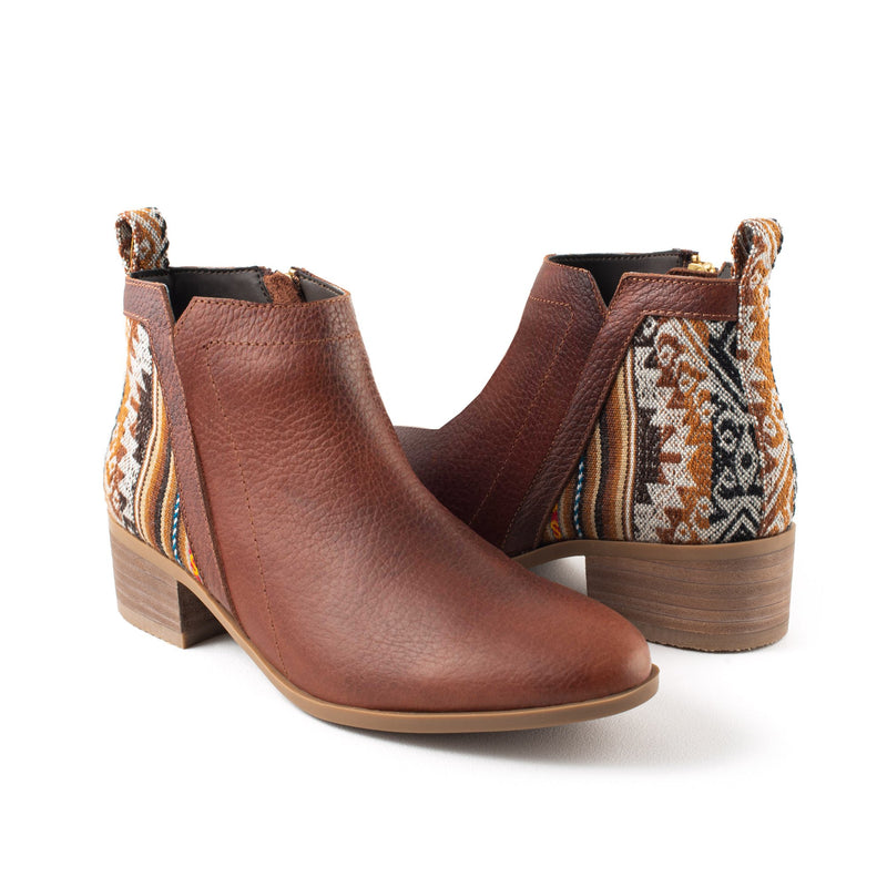 Inkkas Women's Brown Leather Bootie