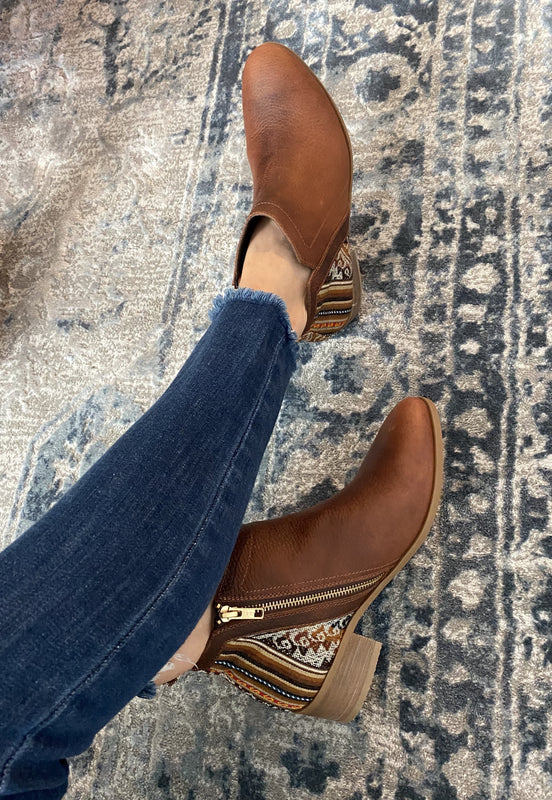 Inkkas Women's Brown Leather Bootie