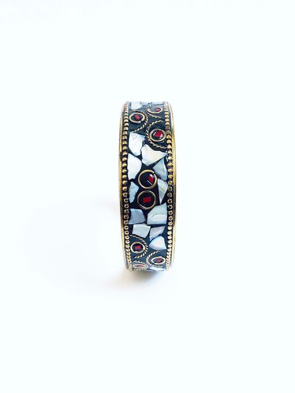 Inkkas White Hologram Mosaic Bangle