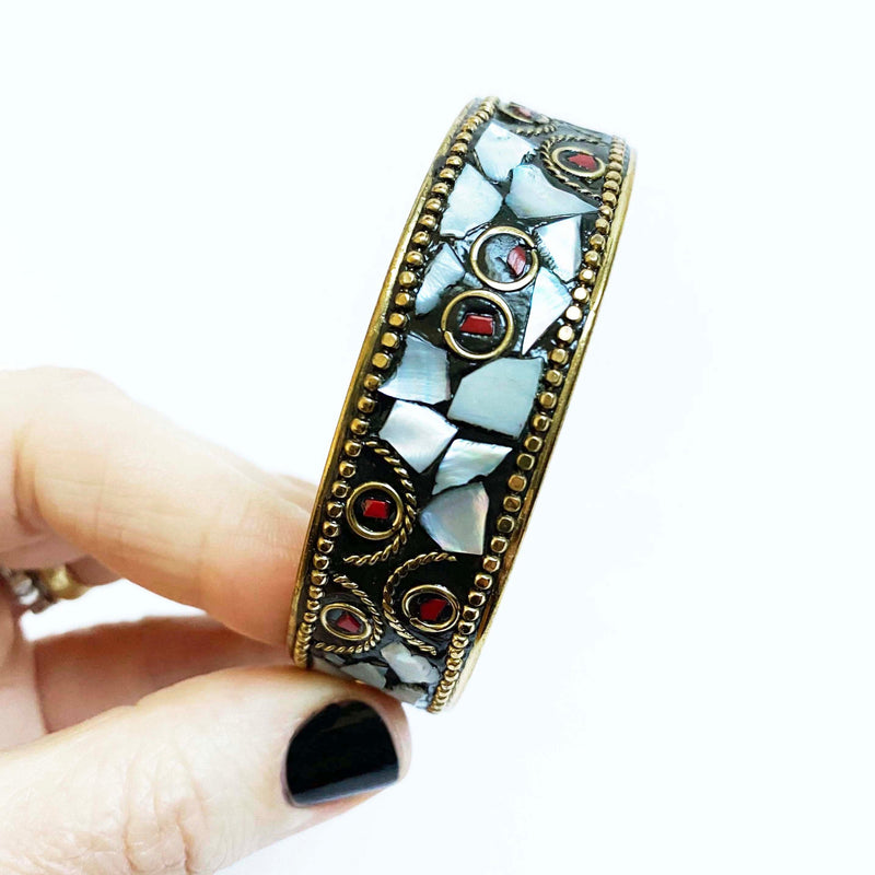 Inkkas White Hologram Mosaic Bangle