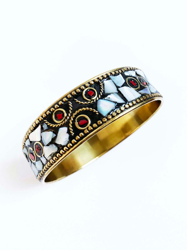 Inkkas White Hologram Mosaic Bangle