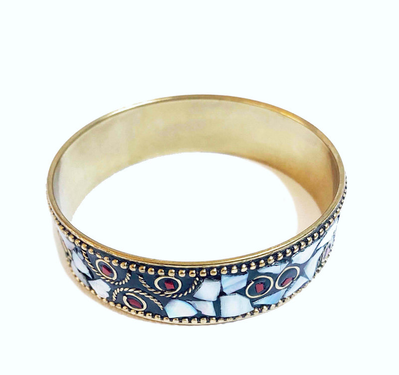 Inkkas White Hologram Mosaic Bangle