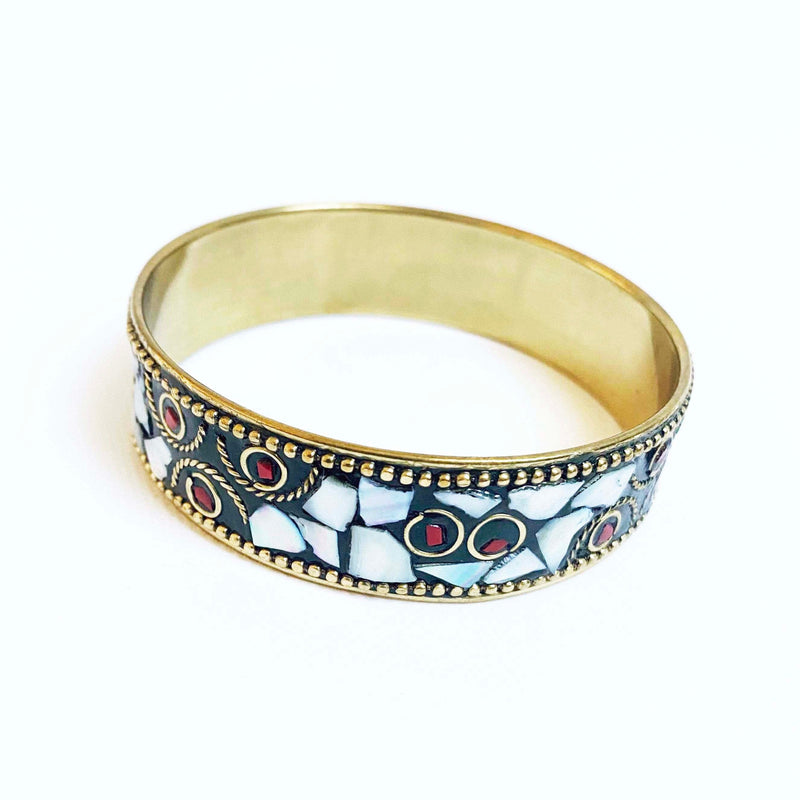 Inkkas White Hologram Mosaic Bangle