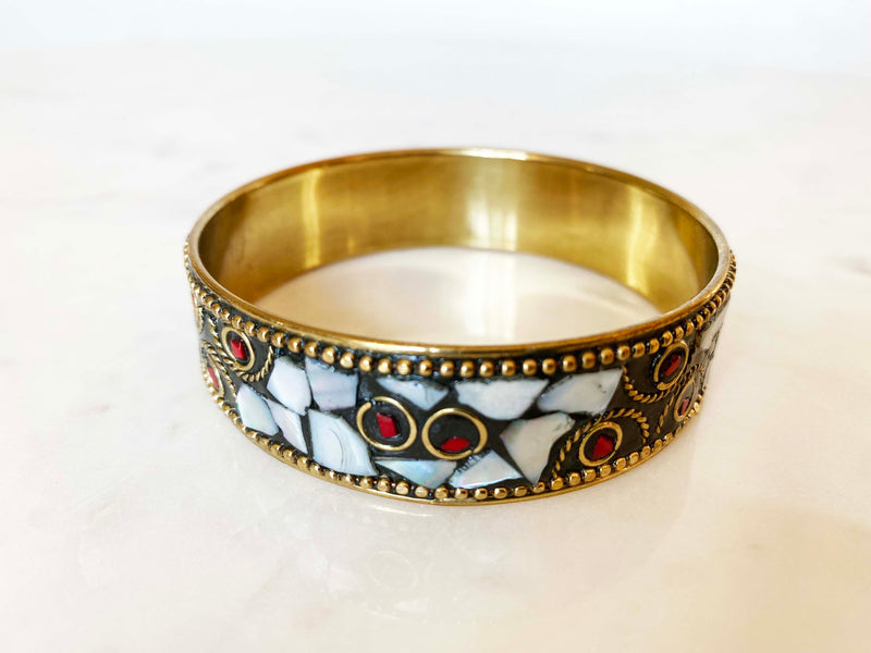 Inkkas White Hologram Mosaic Bangle