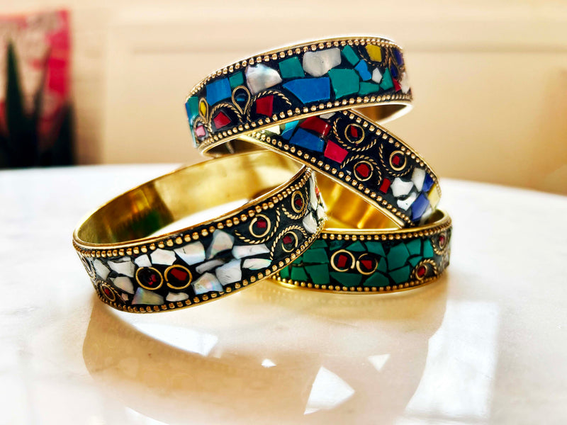 Inkkas White Hologram Mosaic Bangle